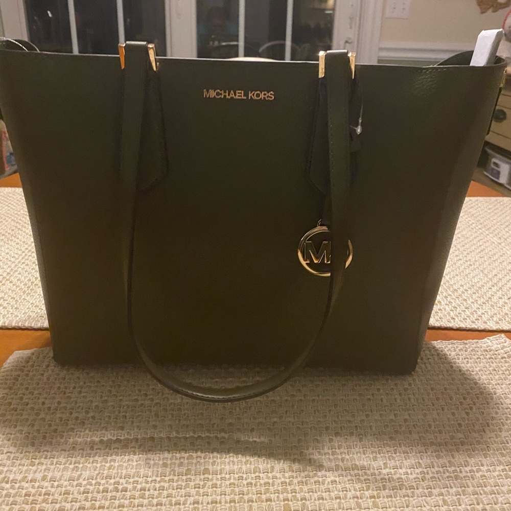 Olive Green Michael Kors Tote Bag